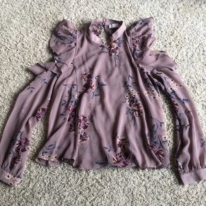 ASTR The Label Floral Open Shoulder Top Sz Medium